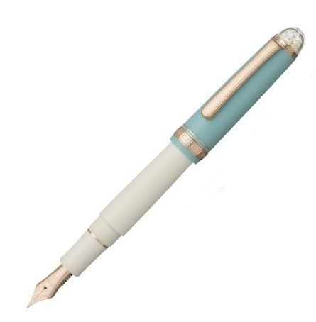 プラチナ万年筆 ＃3776センチュリー シェイプ オブ ハート ブルーバード 細 F ハートのはいった万年筆 第4作 PNB-43000A 56 F 細字 F
