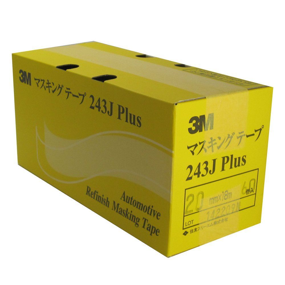 20mm×18m_単品 3M No.243J PLUS マスキングテープ 20mm×18M 60巻入