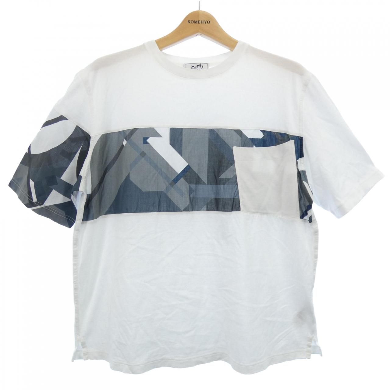 エルメス HERMES プリントストライプポケット 31-5758. Tシャツ