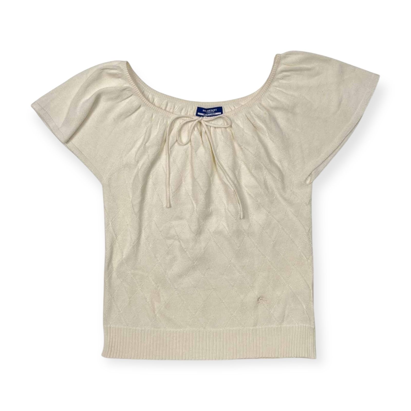 BURBERRY BLUE LABEL 半袖　38サイズ ホワイト　タグ付き バーバリー ブルーレーベル ホワイト Tシャツ ロゴ刺繍 サイズ38