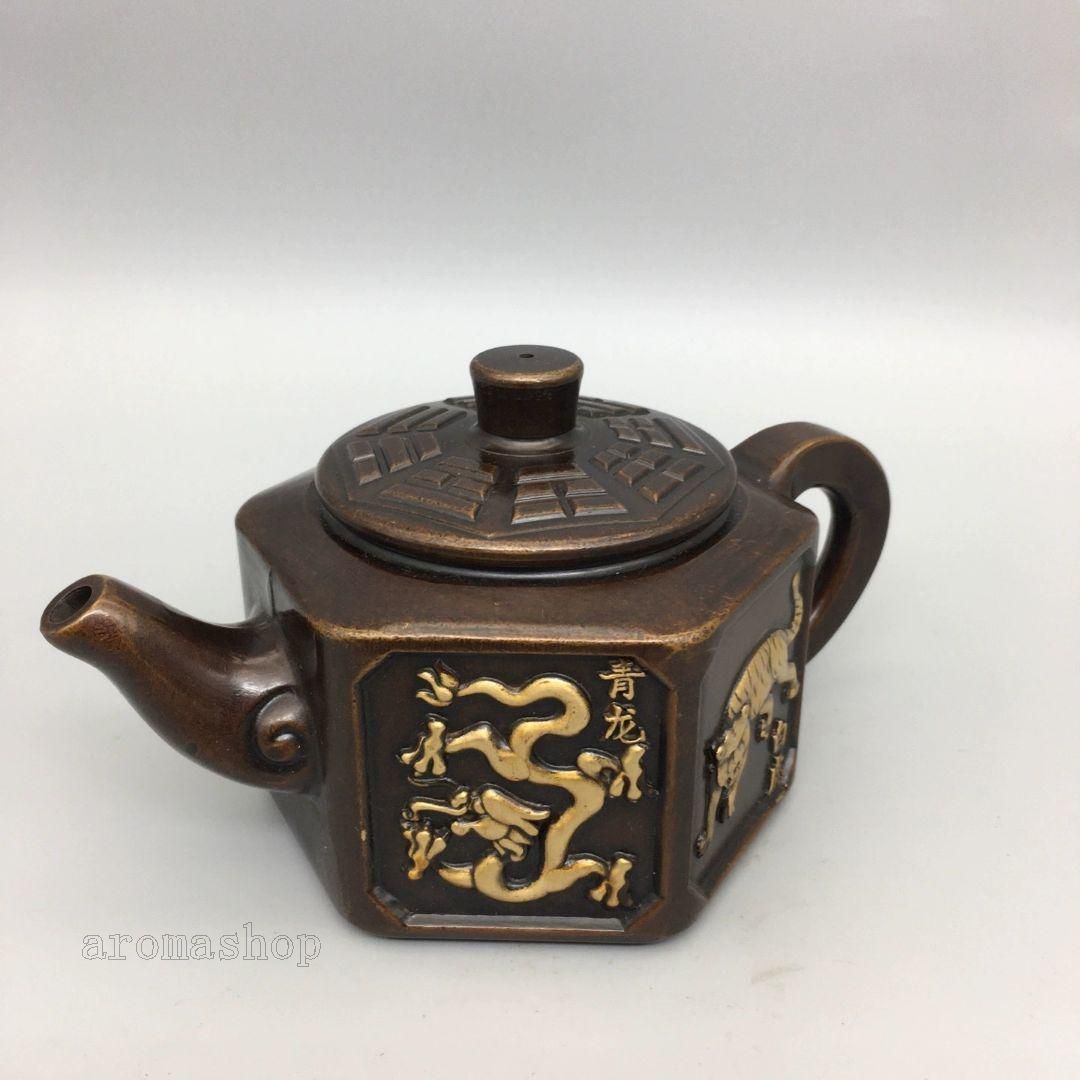 銅器 四神獣荼壺 水筒 煎茶器 茶室 装飾品 工芸品 置物 銅器 四神獣荼壺 水筒 煎茶器 茶室 装飾品 工芸品 置物 銅器
