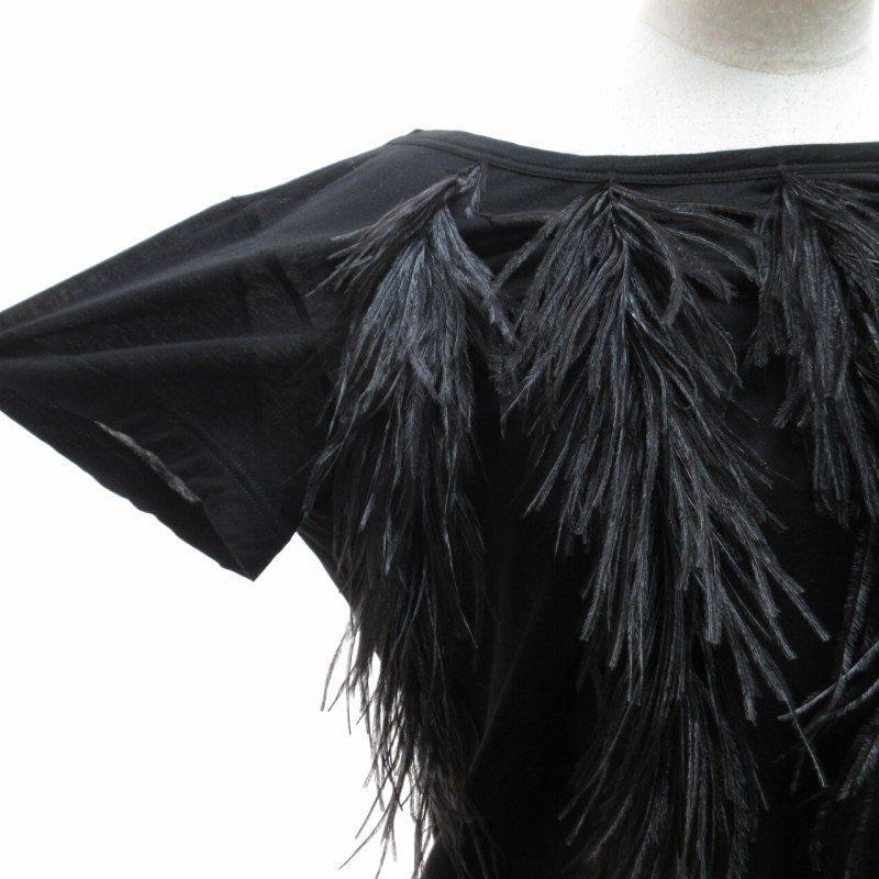 ヌメロヴェントゥーノ N°21 美品 Tシャツ カットソー フェザー 半袖 黒  