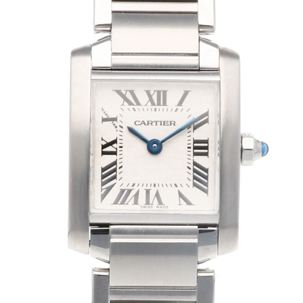 カルティエ タンクフランセーズ SM 腕時計 時計 ステンレススチール 2384 クオーツ レディース 1年保証  CARTIER  中古 カルティエ
