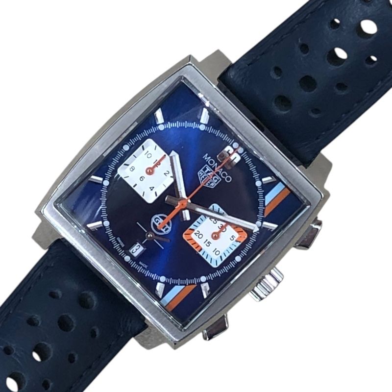 タグ・ホイヤー TAG HEUER モナコ キャリバー11 クロノグラフ ガルフスペシャルエディション CBL2115.FC6494 ブルー ステンレススチール SS メンズ 腕時計