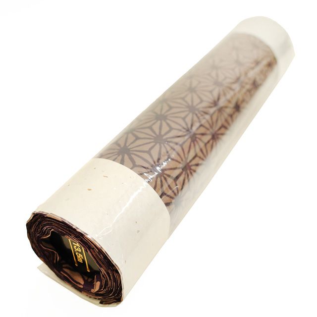 新古品】 長襦袢 襦袢 反物 正絹 紫鳶色 × 丁子茶色 麻の葉文様