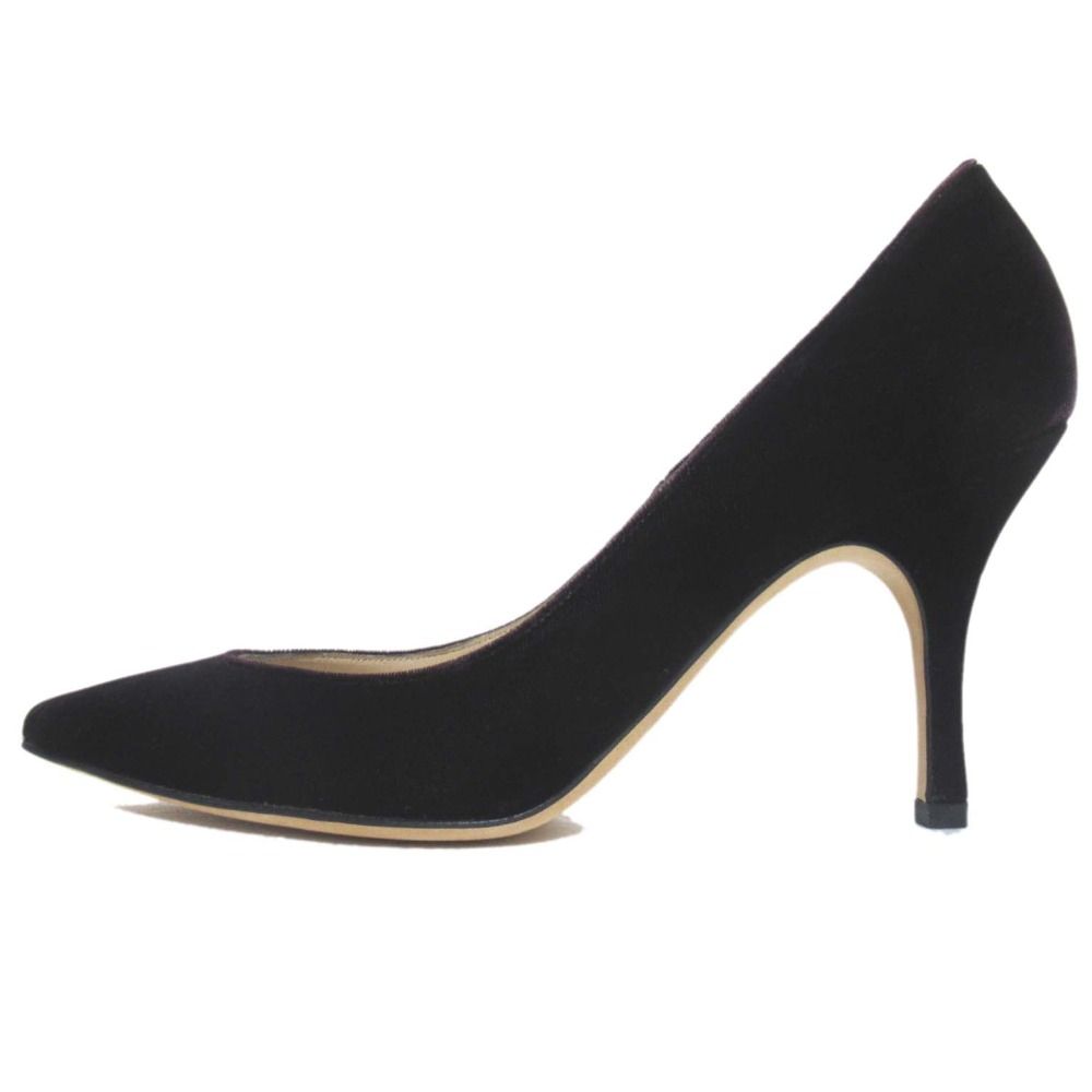 MANOLO BLAHNIK マノロブラニク KIETTA 90 キエッタ ベロア ポインテッドトゥ パンプス サイズ37.5 約24.5 cm バーガンディ レディース 古着