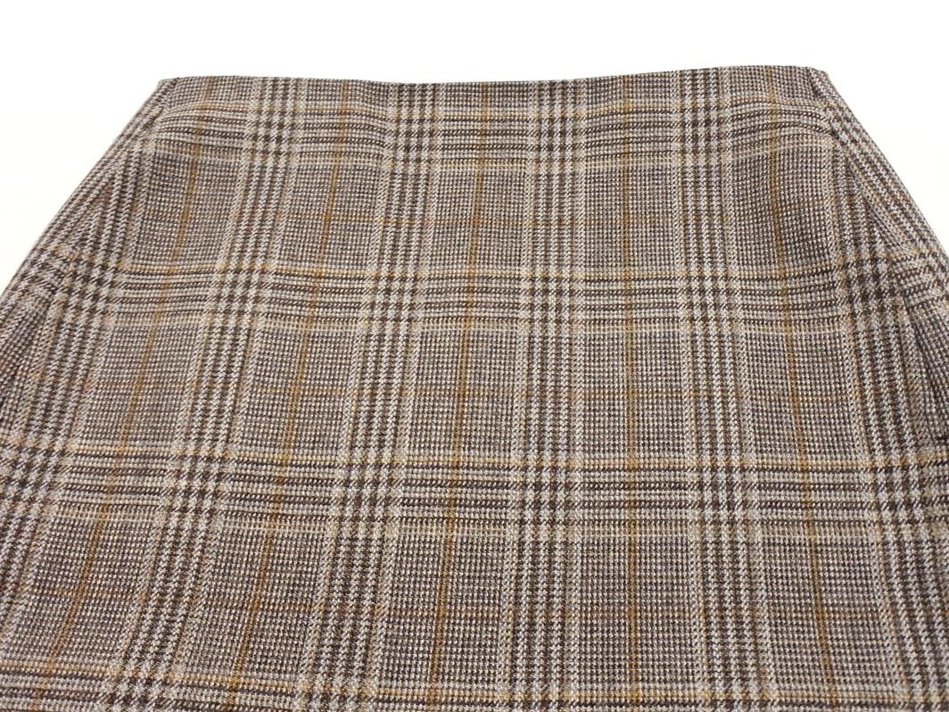 AURALEE オーラリー A7AS07BN ウール グレンチェック スリット タイト スカート size0 グレー ◎レディース