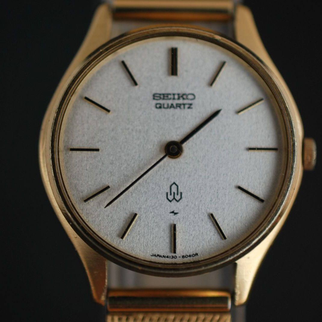 232【美品 稼働】Vintage Seiko 4130‐6030 Gold セイコー