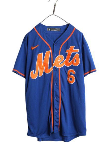 なクーポン配布中! MLB オフィシャル ナイキ メッツ ベースボール シャツ メンズ L ゲームシャツ ユニフォーム スウッシュ ジャージ 半袖シャツ 野球 大リーグ