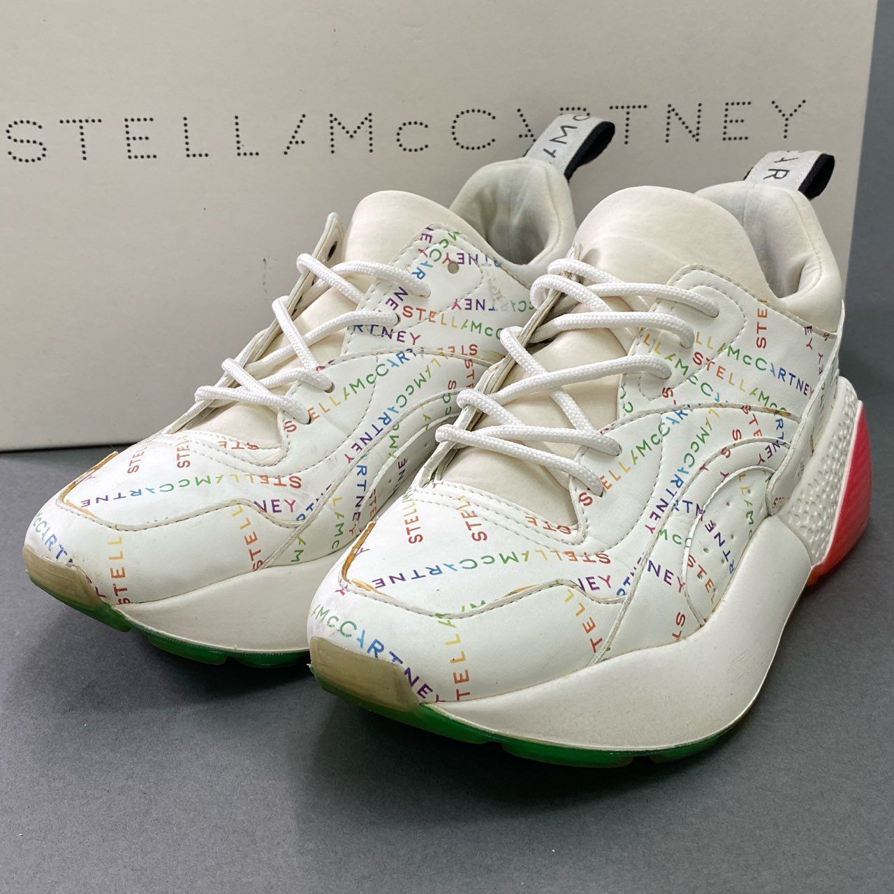 4d21 STELLA McCARTNEY ステラマッカートニー レインボーロゴ レース 