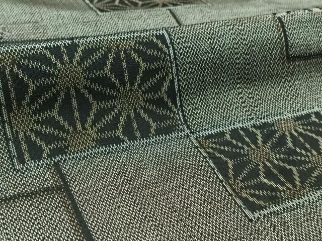 平和屋着物□上質な紬 麻の葉文様 黒地 正絹 逸品 AABA5900jh - メルカリ