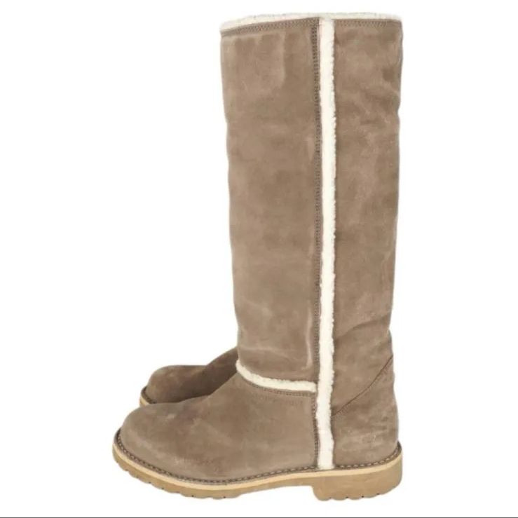 EMPOLIO ARMANI エンポリオ アルマーニ ロングムートンブーツ フラットソール 37-23.5 cm ベージュ