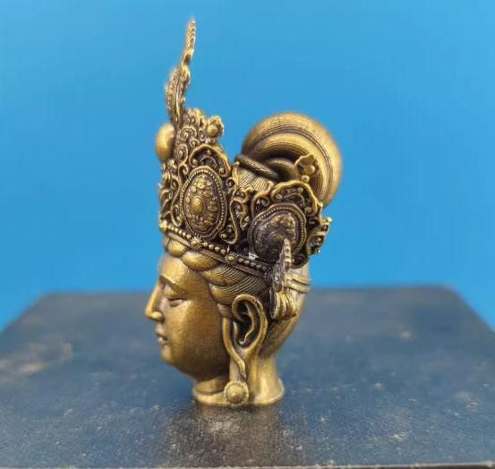大人気の 銅製 美術品 工芸品 装飾品 母菩薩仏頭彫像 準提仏 霊吉普薩 工芸品