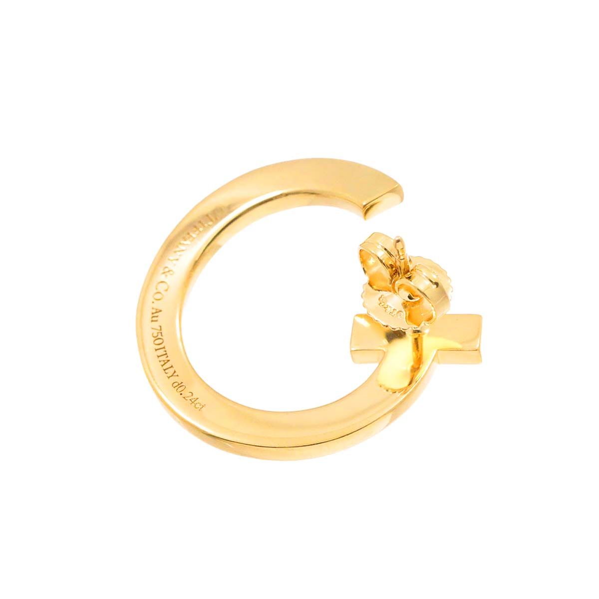 ティファニー TIFFANY&CO. Tワン オープン フープ ダイヤ 0.24ct 