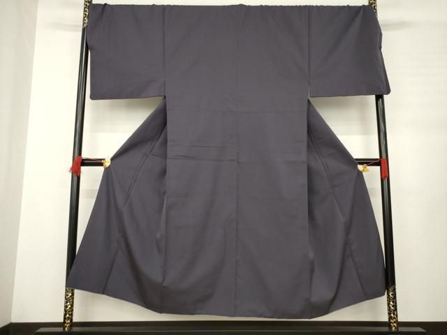 平和屋着物●男性 お召 黒紅色 キングサイズ 正絹 AABB3851ck