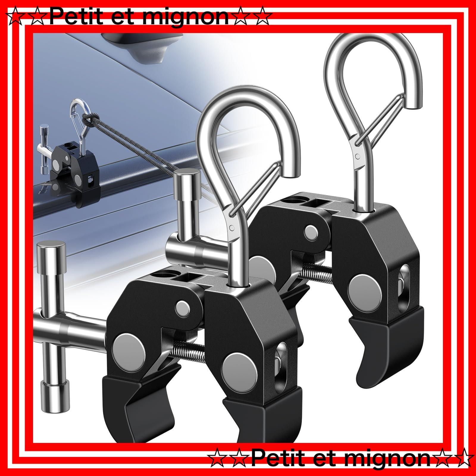 【スピード発送】カージョイント 取り付け用 強力 カーサイドタープ用 車 タープ テント 固定 タープグリップ テントアクセサリー 設置簡単 iKristin キャンプ部品 自在金具 2個セット