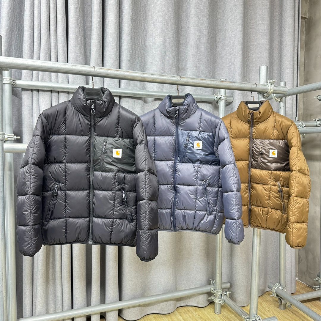 Carhartt カーハート カラーコンビネーション チェック柄 ウエスト絞り 厚手 ダウンジャケット ベーカリージャケット