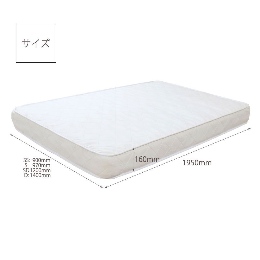 圧縮ロールポケットコイルマットレス付