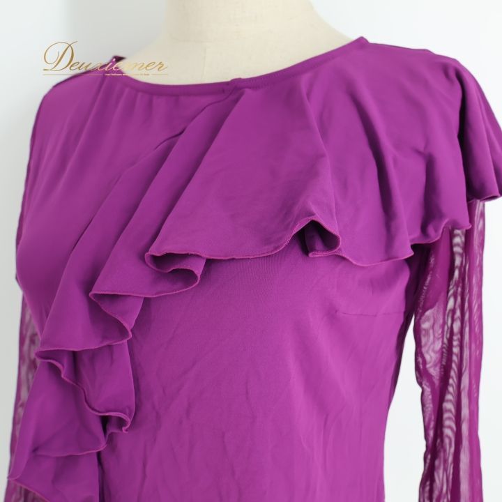 社交ダンス 衣装 トップス ブラウス チャコット Chacott パープル系 紫