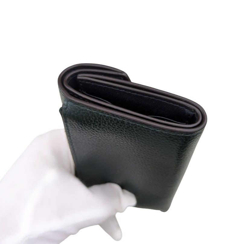美品 MULBERRY マルベリー 二つ折り財布 ダークグリーン系