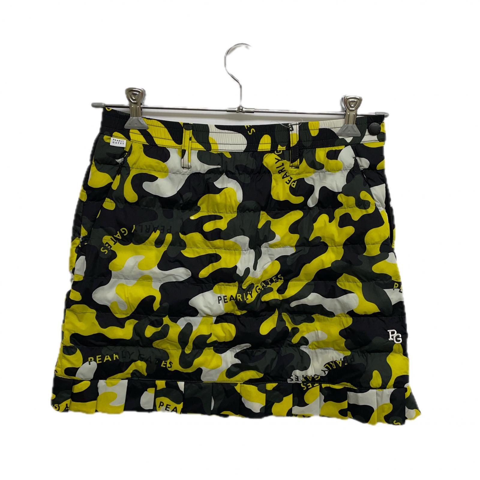 レディース パーリーゲイツ PEARLY GATES スカート 1 M カーキ系 カモフラ柄 中綿 軽量