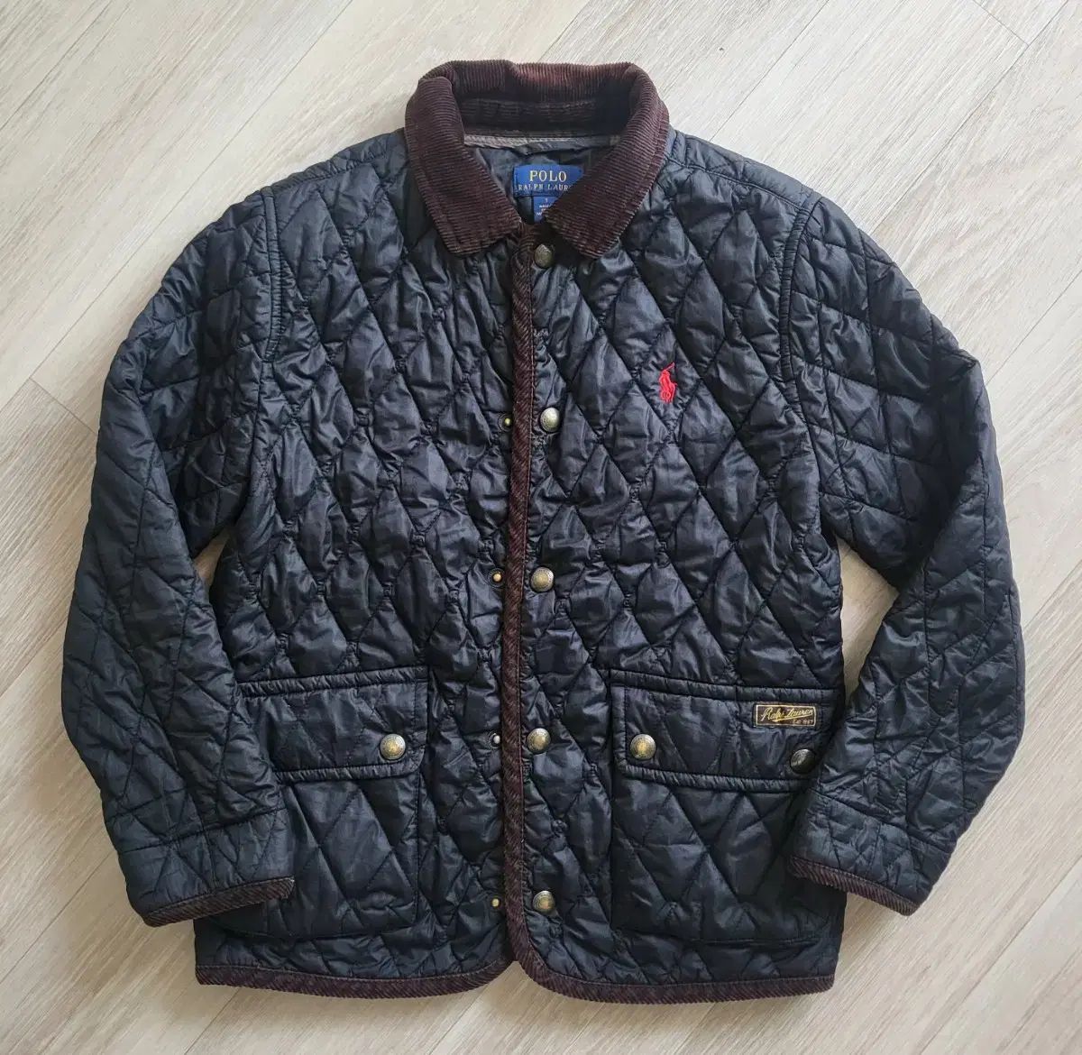 POLO RALPH LAUREN ポロラルフローレン キッズ キルティング 黒 ジャケット コーデュロイ 7 サイズ 6 ー 税金