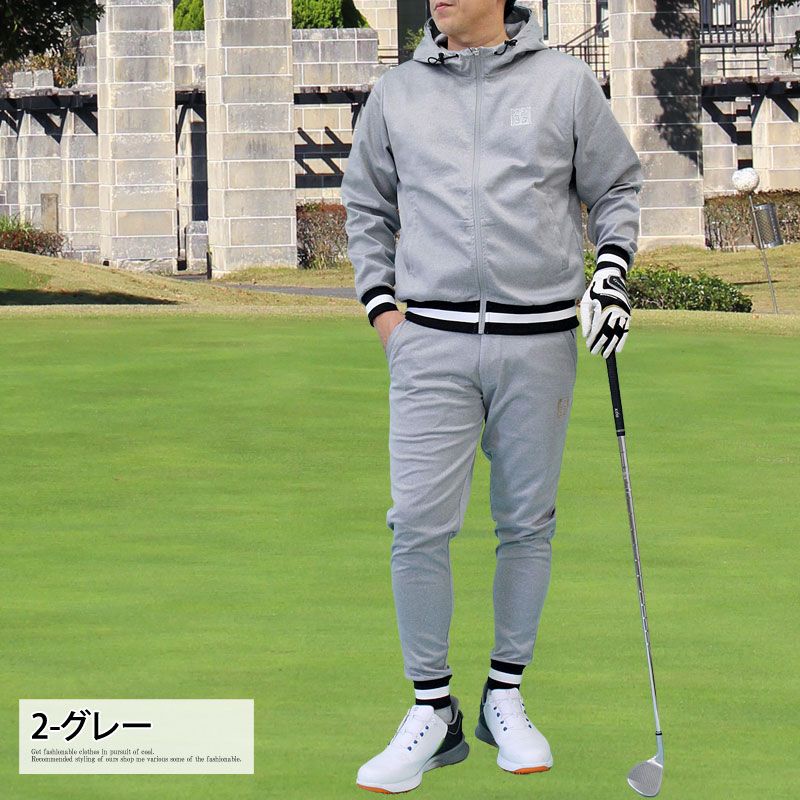 ゴルフウェア メンズ 上下セットアップ GIORNO SEVEN ジョルノセブン ジップアップパーカー トップス ゴルフパンツ リブライン ブランド おしゃれ 秋冬 春夏 4-ネイビー スパイクレス スカート