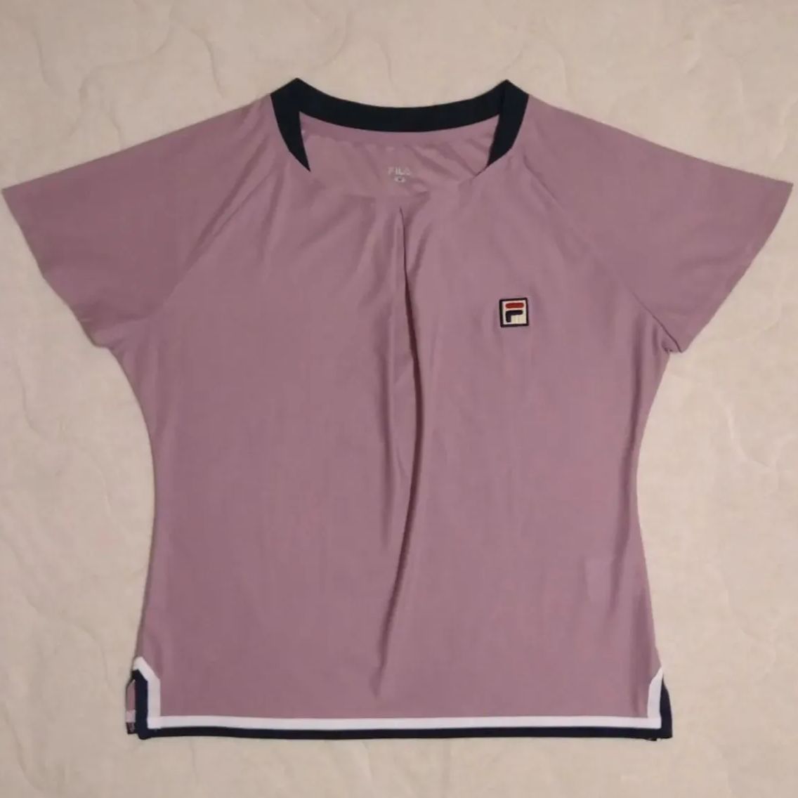FILA フィラ テニスウェア ゲームシャツ Mサイズ 美品 くすみピンク - メルカリShops