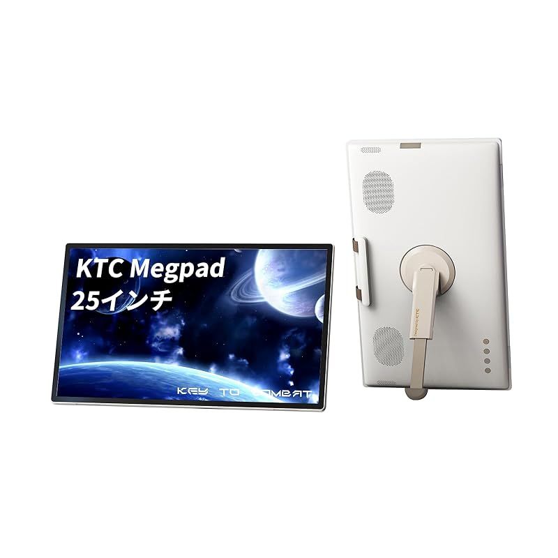 KTC MegPad 24.5インチ モバイルモニター FHD 1080P Android 14搭載 Google認証 自立型 非光沢 Wi-Fi 5-Bluetooth 5.1 アルコムチップ カメラ付き 8GB RAM 128GB 大容量|リモコン 0