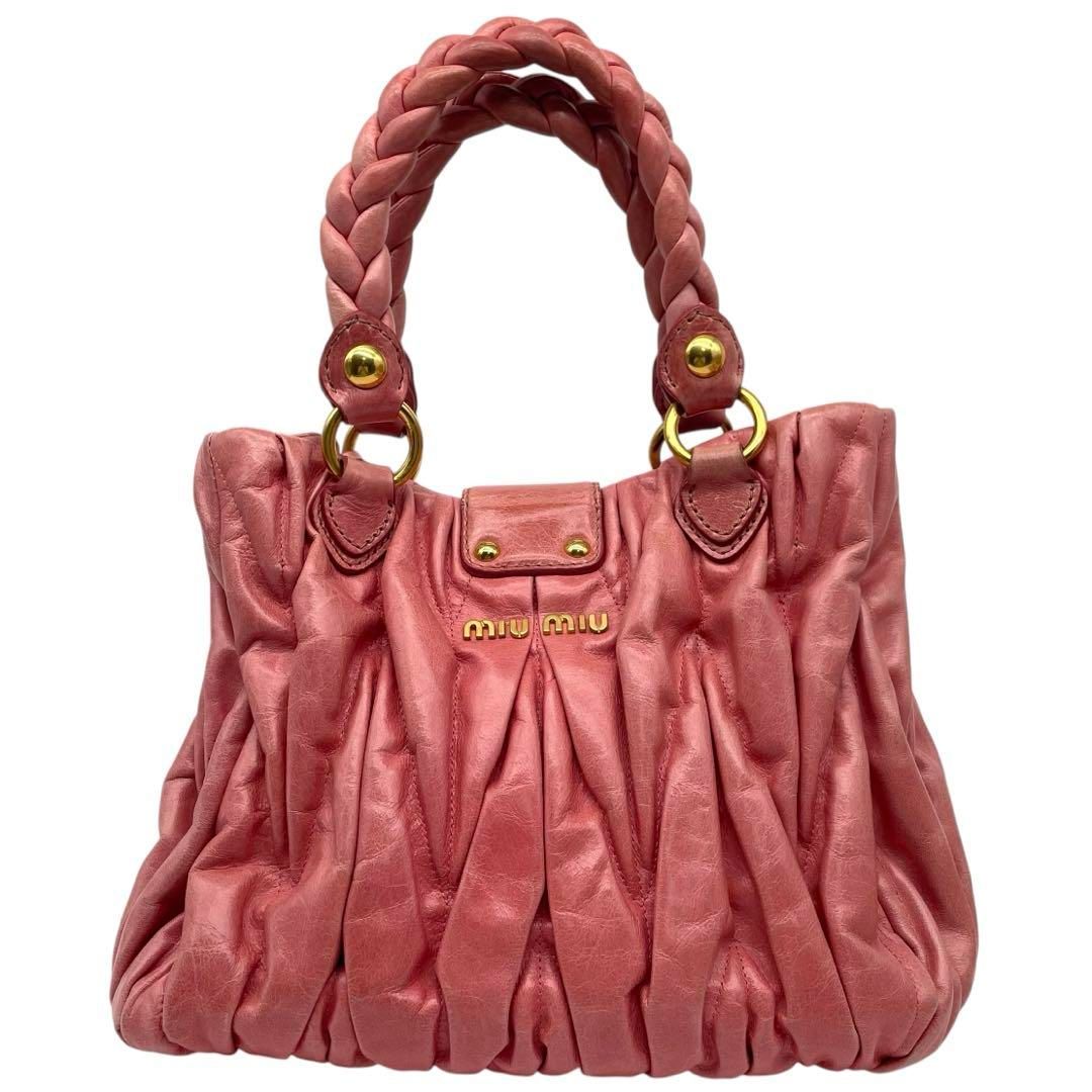 Miu Miu ミュウ ミュウ 2way 斜め掛け 腕掛け マテラッセ 編み込み 