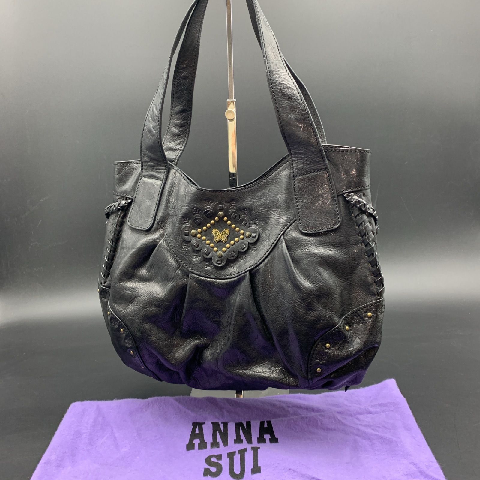 定価60.480円 ANNASUI バイキング レザーショルダーバッグ - バッグ