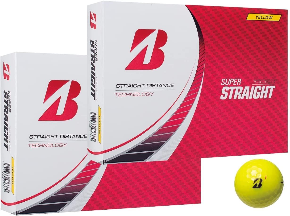 Style イエロー_２ダース ブリヂストン ゴルフボール SUPER STRAIGHT スーパーストレート モデル イエロー_２ダース