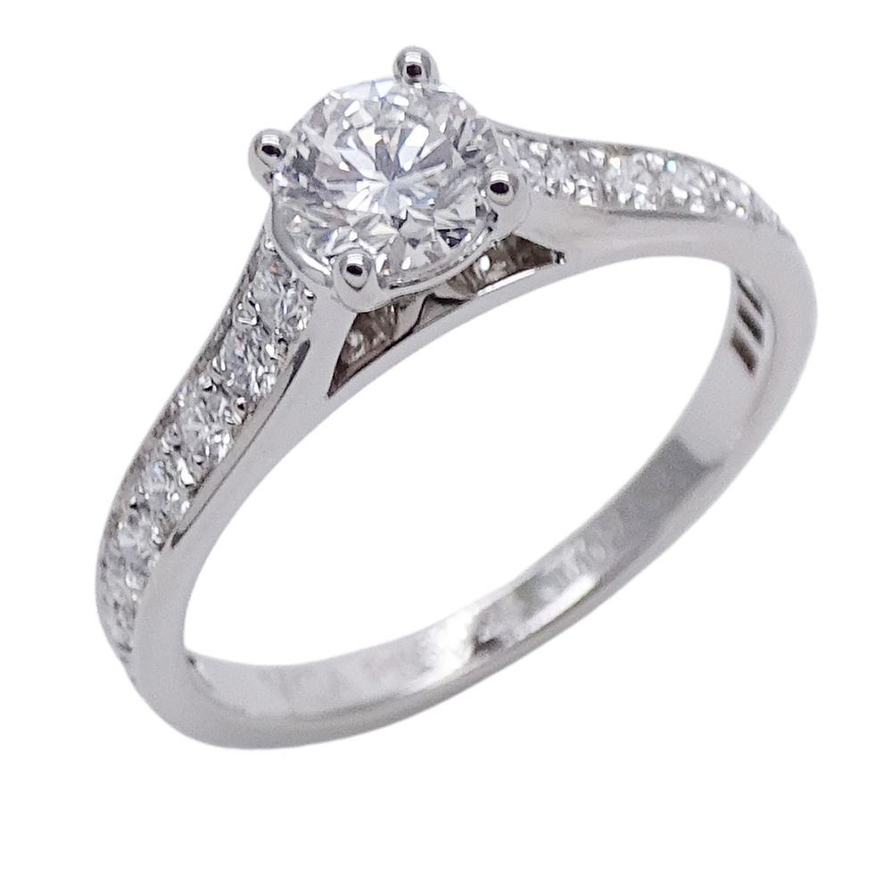ヴァンクリーフ＆アーペル Van Cleef - Arpels リング レディース ブランド 指輪 PT950 ダイヤモンド D0.40 E-VVS2-EX-N 3EX G刻 ロマンス プラチナ 48 約8号 ジュエリー 磨き済み