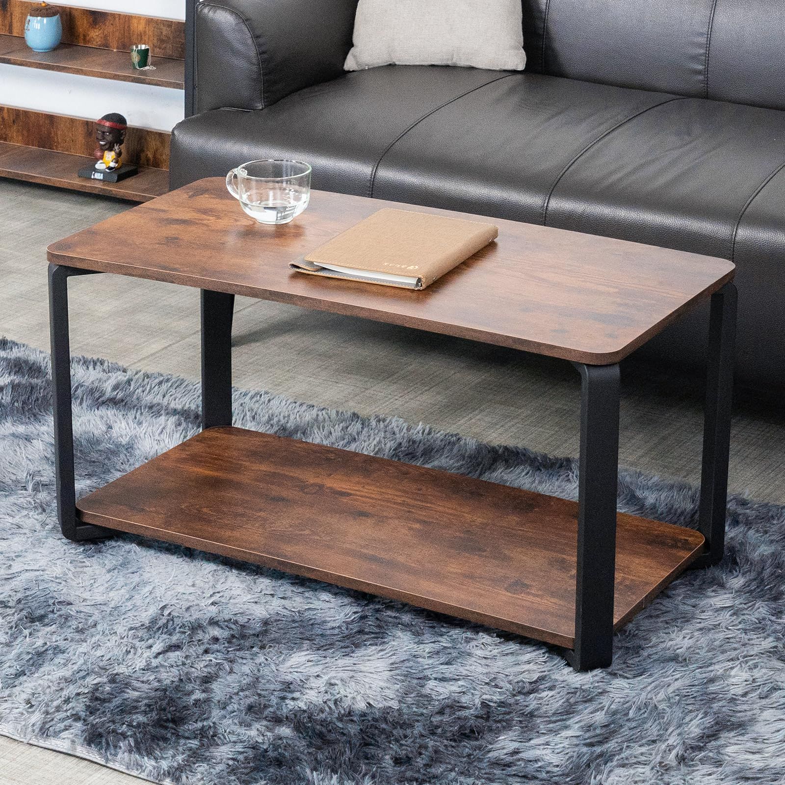 数量 リビングテーブル 木製テーブル センターテーブル ちゃぶ台 80*40*43cm おしゃれ 収納付き 一人暮らし 低い ローテーブル R角保護 JUPEA 80CM