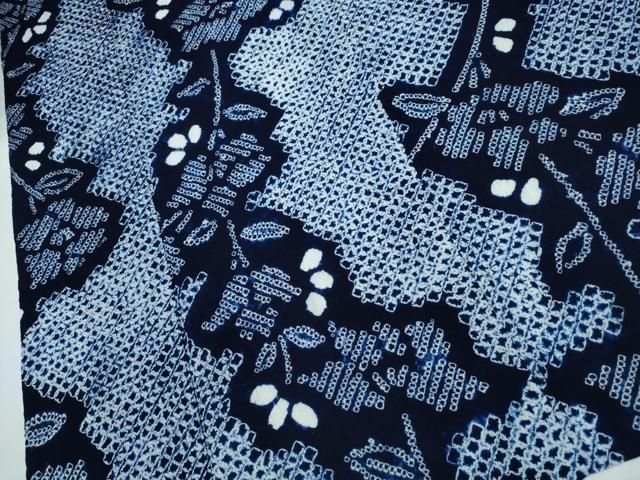 平和屋着物∴夏物 浴衣 有松鳴海絞り 枝花文 綿 逸品 CAAY4444ng