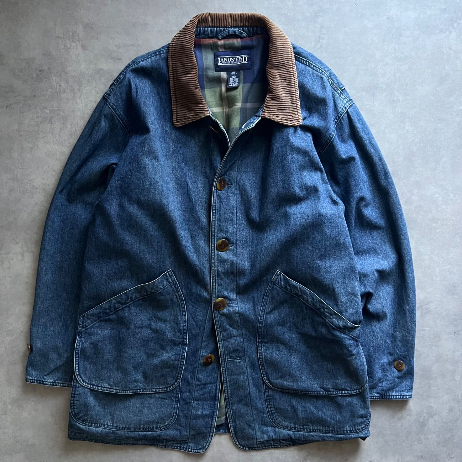 90s LANDS END denim coverall jacket ランズエンド デニム カバーオール