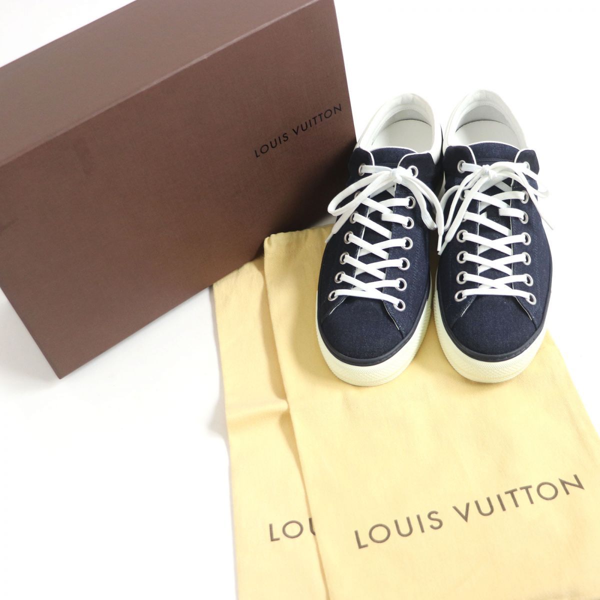 極美品□LOUIS VUITTON/ルイヴィトン ダミエ デニム地 レースアップ