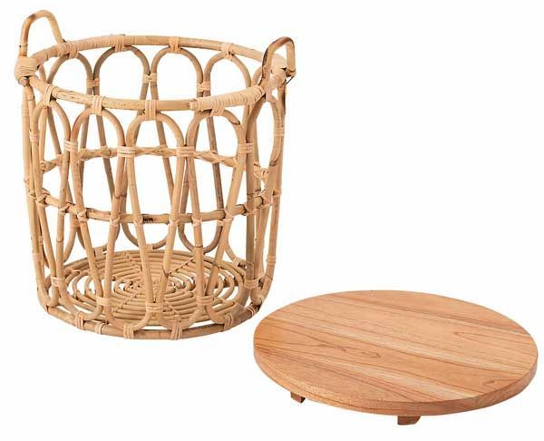 の収納バスケットテーブル