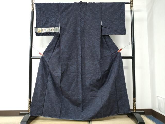 平和屋着物○結城紬 花唐草文 証紙付き 正絹 逸品 未使用 CAAU3034yc  