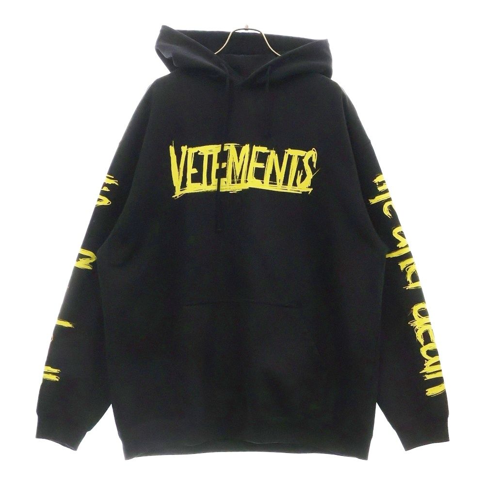 VETEMENTS ヴェトモン 20AW World Tour Hoodie ワールドツアーフーディー オーバーサイズプルオーバー パーカー UAH21TR632 ブラック