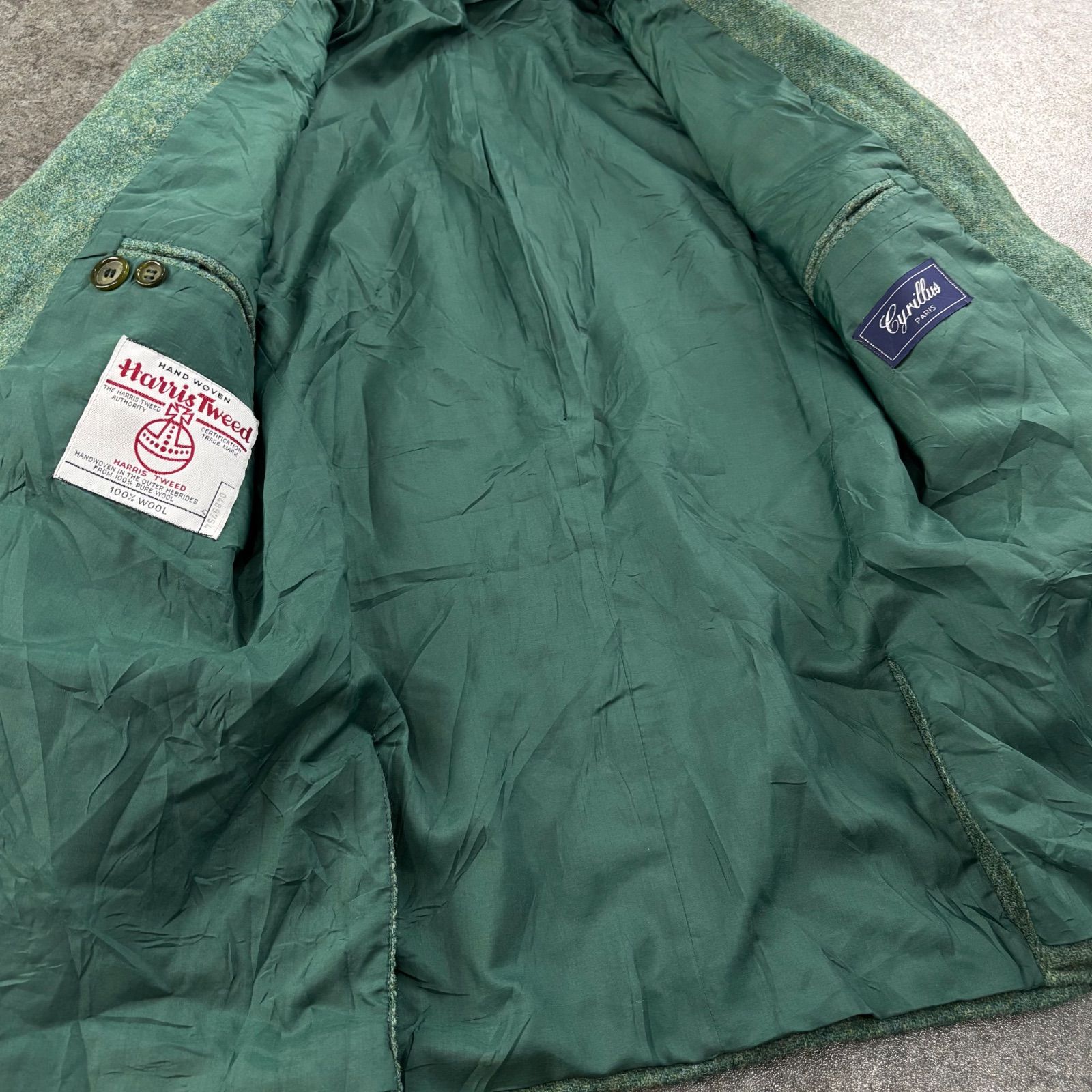 フランス製 Vintage Cyrillus Harris Tweed Tailored Jacket Wool