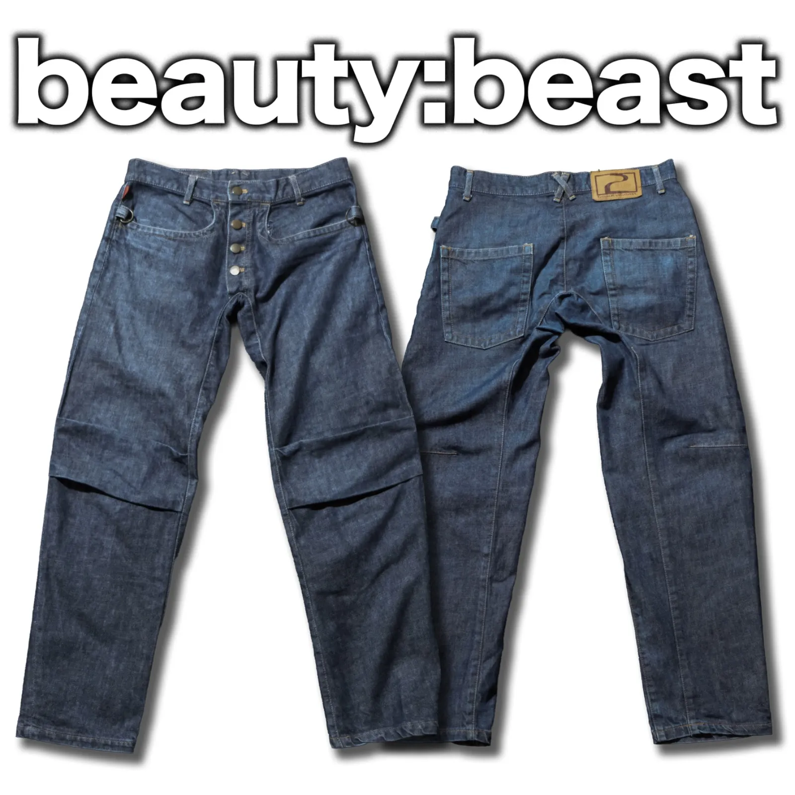 beauty beastデニムレザー切り替えパンツ beauty：beast(ビューティービースト) デニムパンツIH136-74506AA