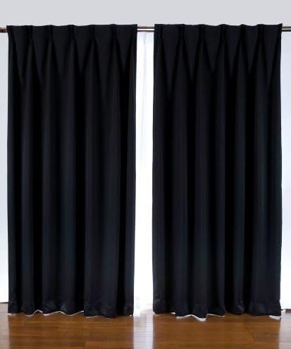 【送料無料】１級遮光無地遮熱防炎カーテン【コロレ】　　巾150cmX丈60cm～80cm　１枚入　ブラック