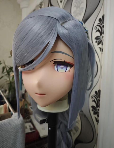 全頭マスク ロック付き NO.1147 フルマスク ロリータ人形 コスプレ 全頭面 変身 仮装 着ぐるみ 二次元 コスチューム