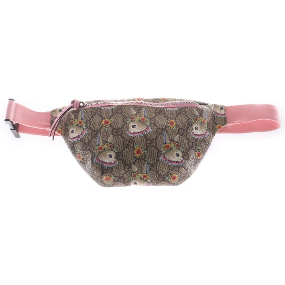 GUCCI グッチ チルドレンズ GGスプリーム ヒグチユウコ ベージュ|ピンク ウエストバッグ ボディバッグ 502095