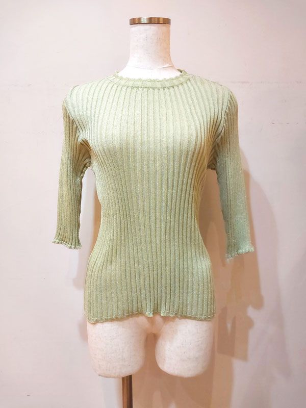 公式正規取扱い MN Knit Factory エムエヌ ニットファクトリー women s シアーニット GREEN