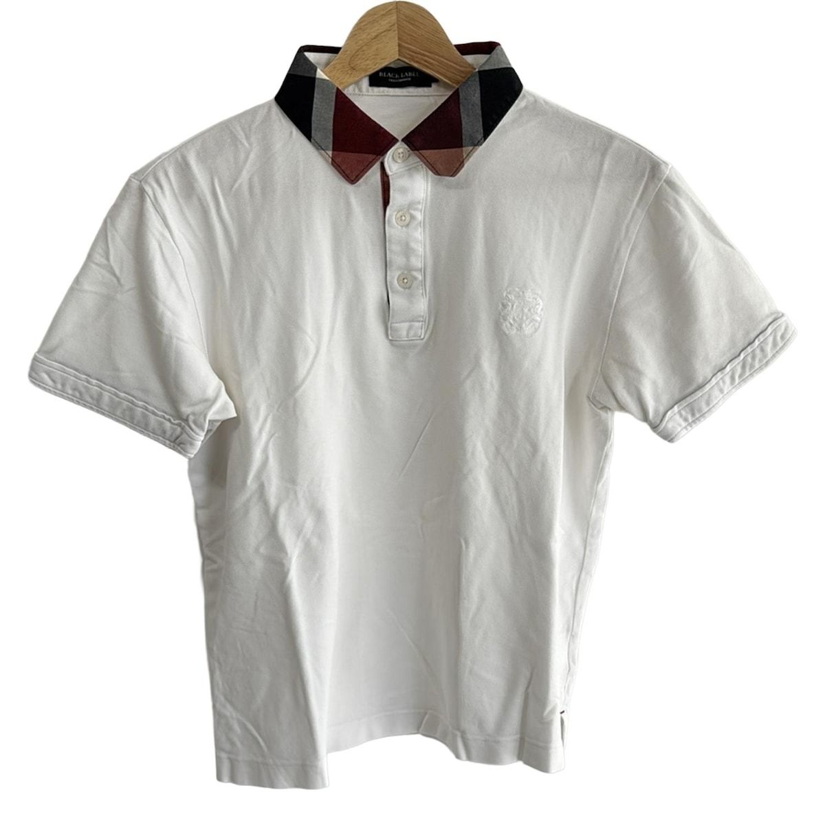 BLACK LABEL CRESTBRIDGE ブラックレーベルクレストブリッジ 半袖ポロシャツ サイズM メンズ - 白×黒×マルチ チェック柄
