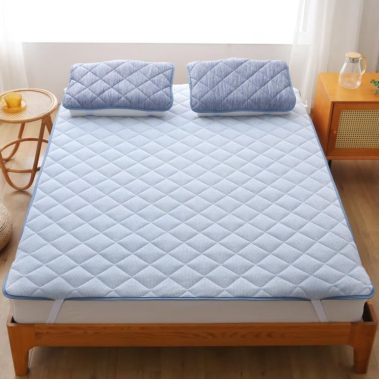 新品 抗菌防臭 しきはパット 柔らかい肌触り 吸水速乾 れいかんシーツ 敷パット クール ベッドパッド 冷たい しきぱっと 夏用 冷感シーツ 冷感＆タオル地 (100x200cm) 両面使える敷きパッド ひ