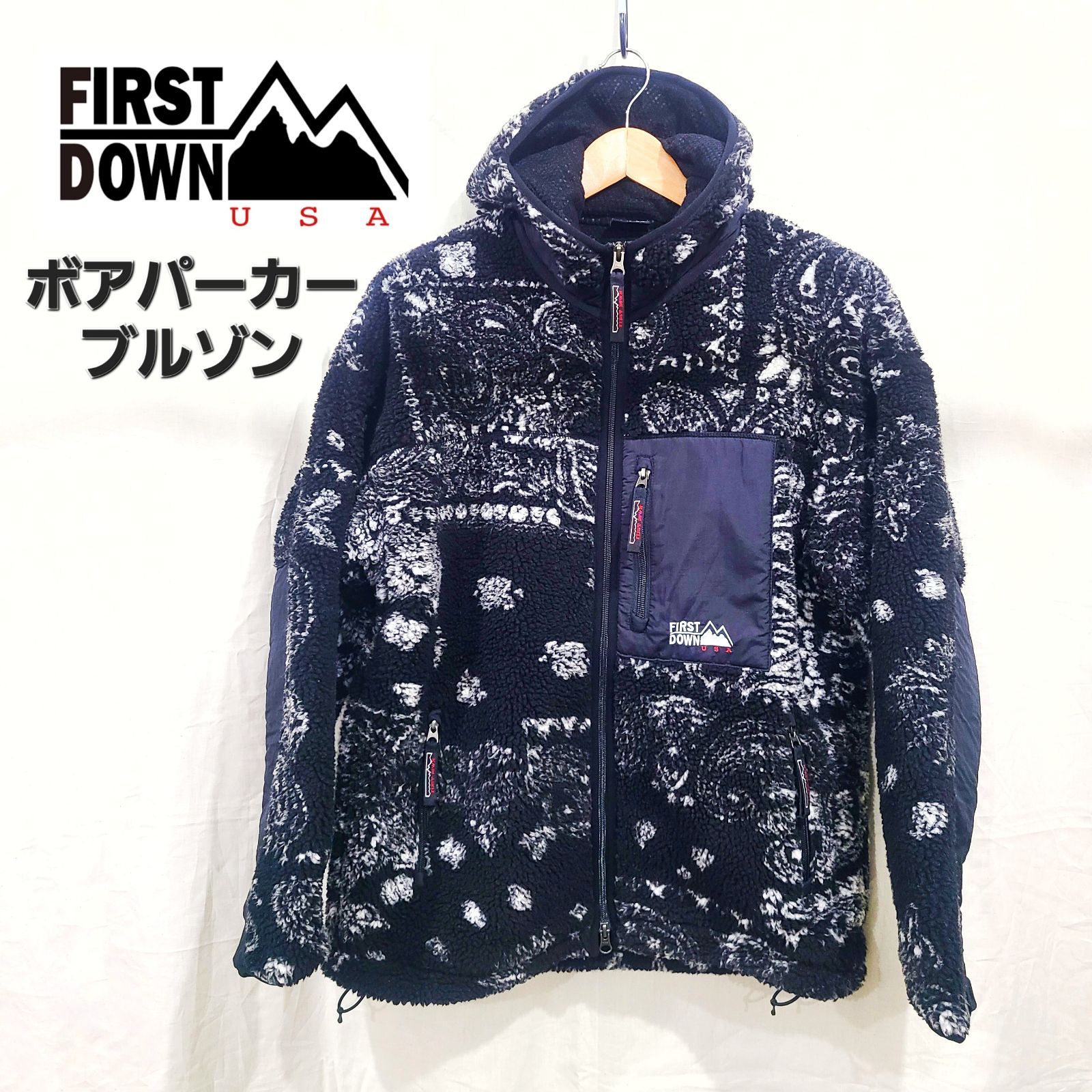 FIRSTDOWN ファーストダウン ペイズリー ボアブルゾン M～Ｌ - メルカリ