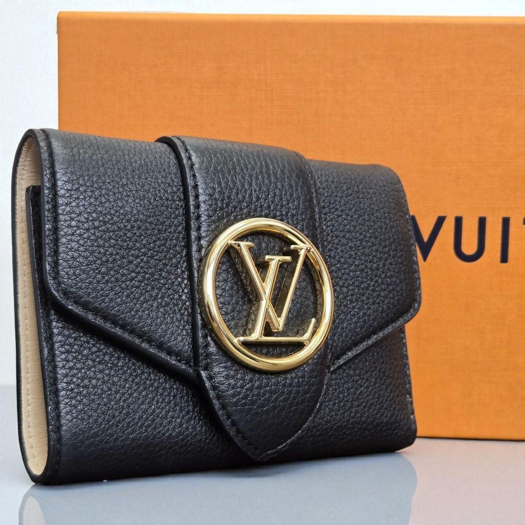最新IC ヴィトン ロゴ ポルトフォイユ LVポンヌフ コンパクト ノワール